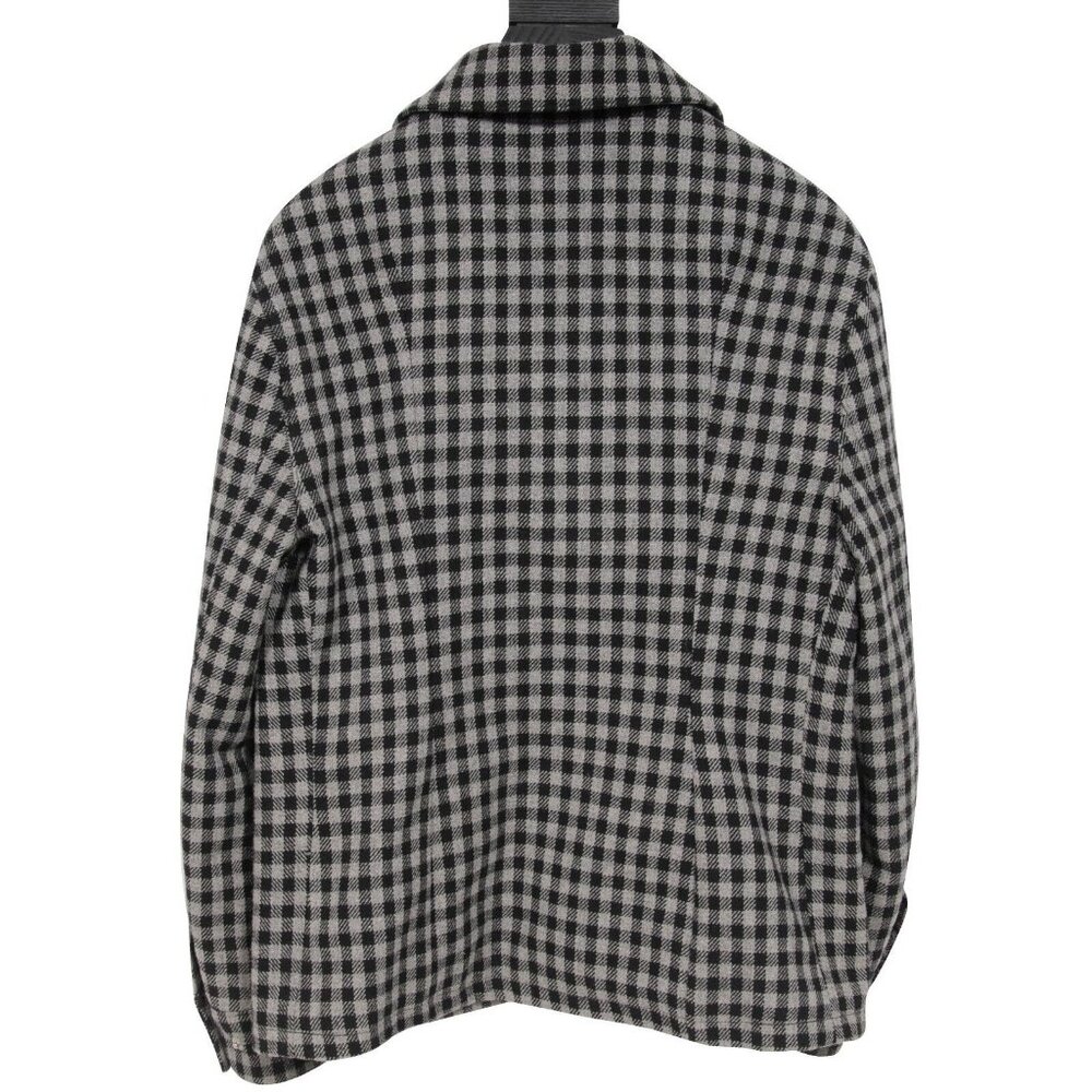 Ami Mens Gingham Button Snap Jacket Small Grey Bl… - image 2